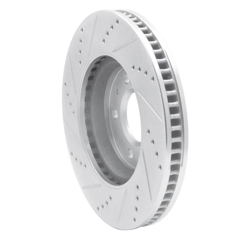 Cadillac Seville Brake Rotor (1) - Front Right - R1 Concepts - Drilled & Slotted - Silver - `03-`08